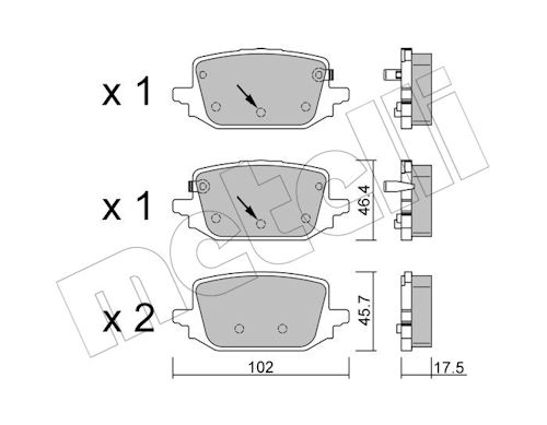 Metelli Bremsbelagsatz, Scheibenbremse 2213660 Für Nissan Renault Trucks