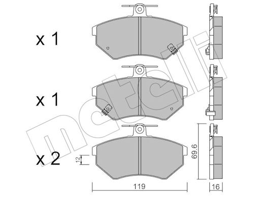 Metelli Bremsbelagsatz, Scheibenbremse 2200505 Für Piaggio
