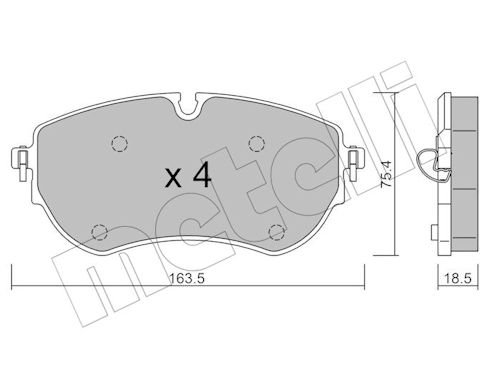 Metelli Bremsbelagsatz, Scheibenbremse 2211721 Für Vw