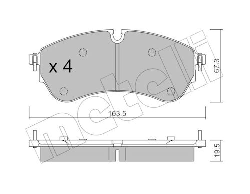 Metelli Bremsbelagsatz, Scheibenbremse 2211731 Für Vw
