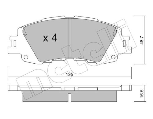 Metelli Bremsbelagsatz, Scheibenbremse 2214100 Für Toyota