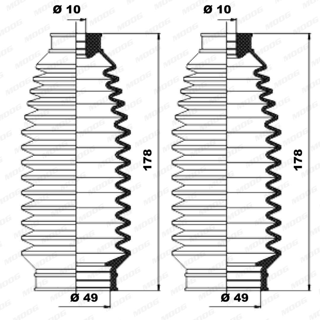 MOOG Faltenbalgsatz, Lenkung k150084 für Ford VW