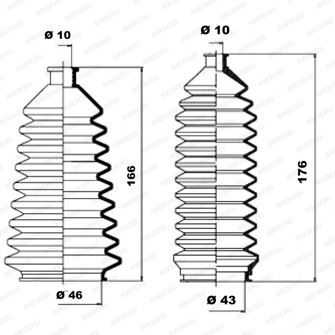 MOOG Faltenbalgsatz, Lenkung k150063 für Subaru Suzuki