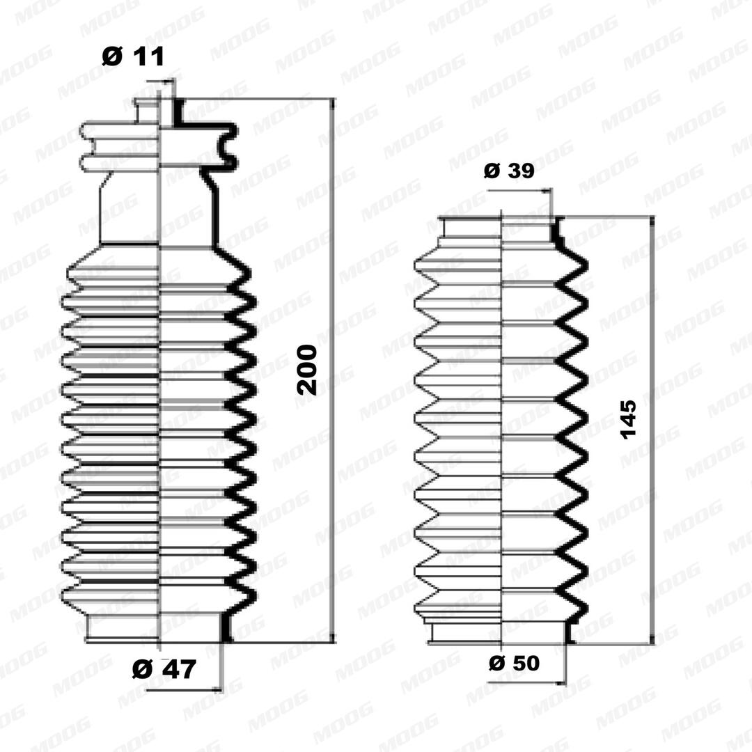 MOOG Faltenbalgsatz, Lenkung k150020 für Citroën