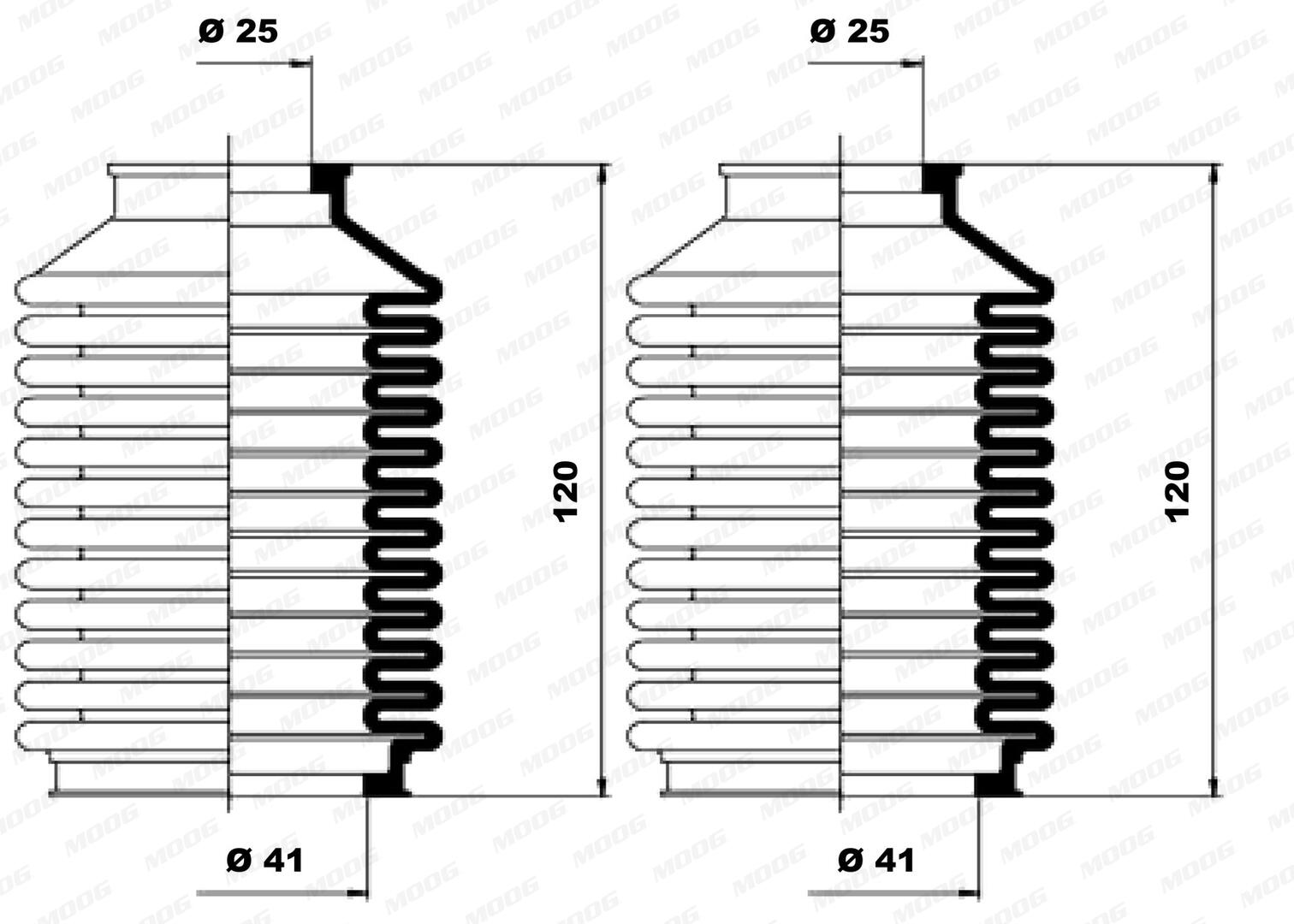 MOOG Faltenbalgsatz, Lenkung k150024 für VW