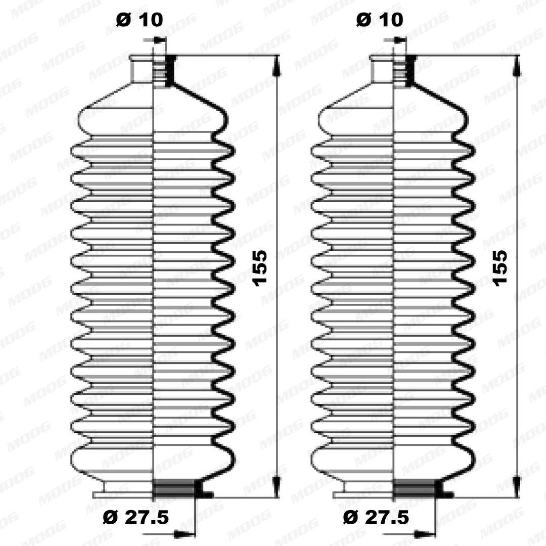 MOOG Faltenbalgsatz, Lenkung k150114 für RENAULT