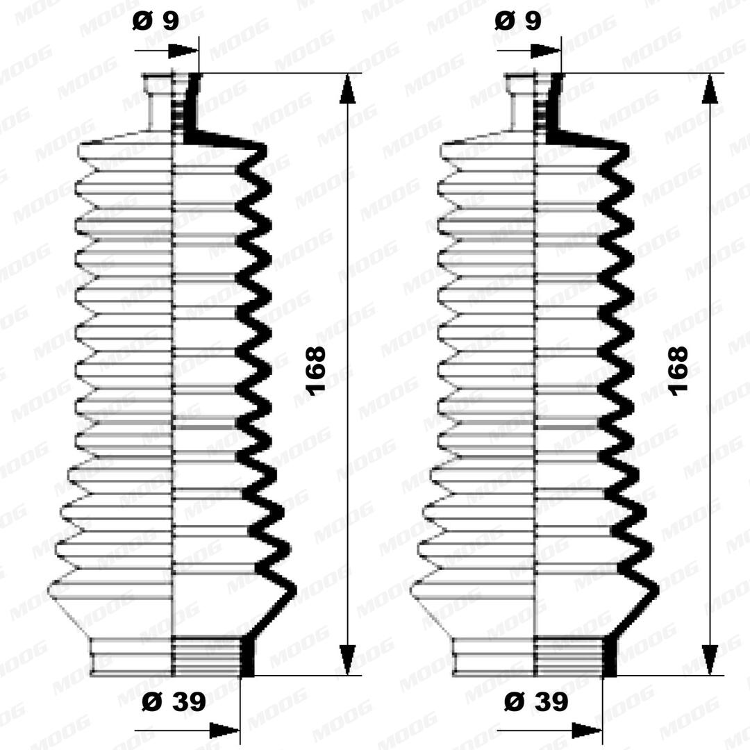 MOOG Faltenbalgsatz, Lenkung k150134 für NISSAN RENAULT