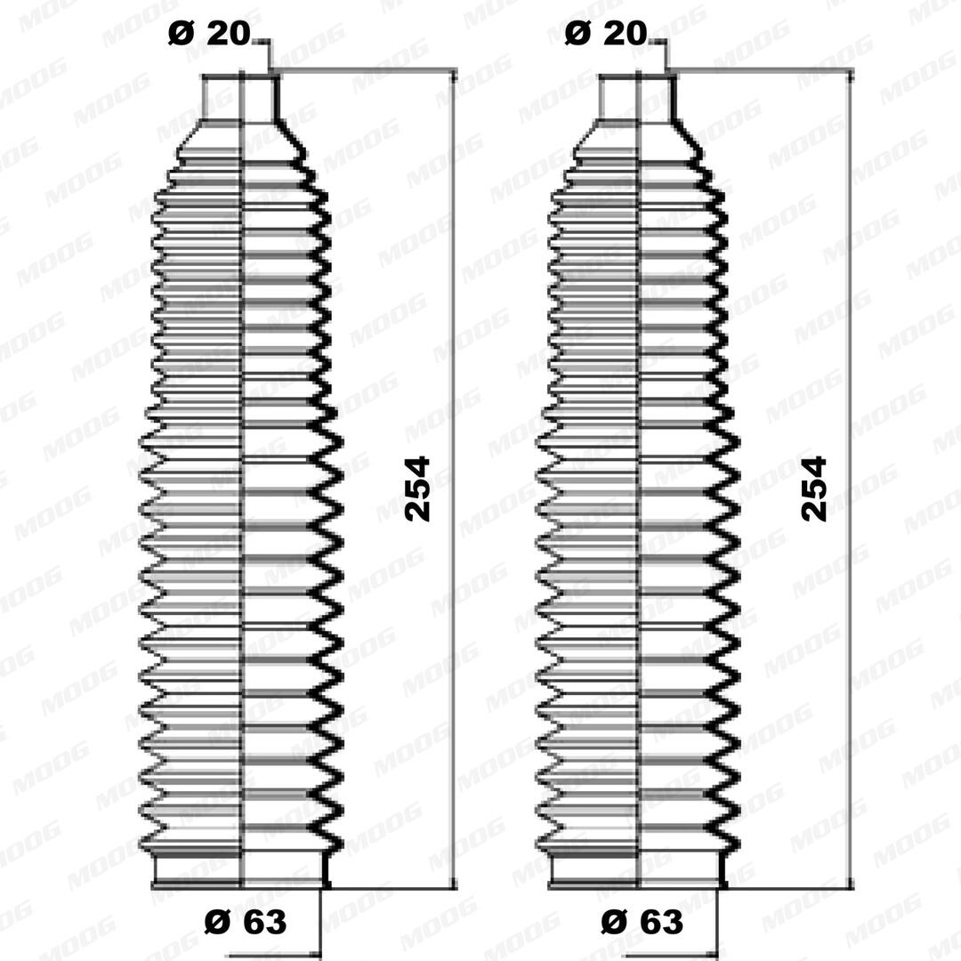 MOOG Faltenbalgsatz, Lenkung k150142 für Audi