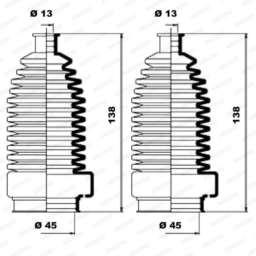 MOOG Faltenbalgsatz, Lenkung k150146 für VW
