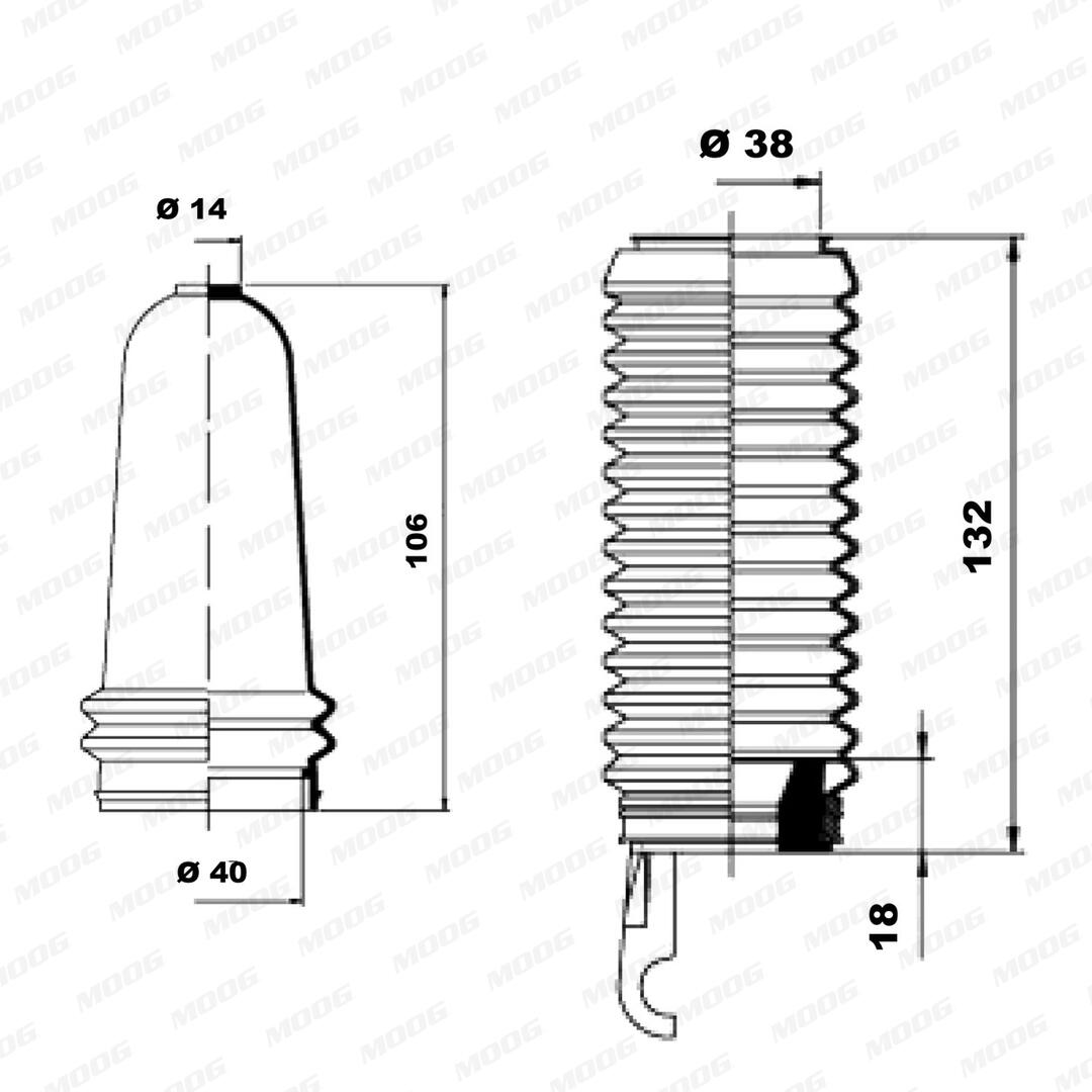 MOOG Faltenbalgsatz, Lenkung k150152 für Peugeot