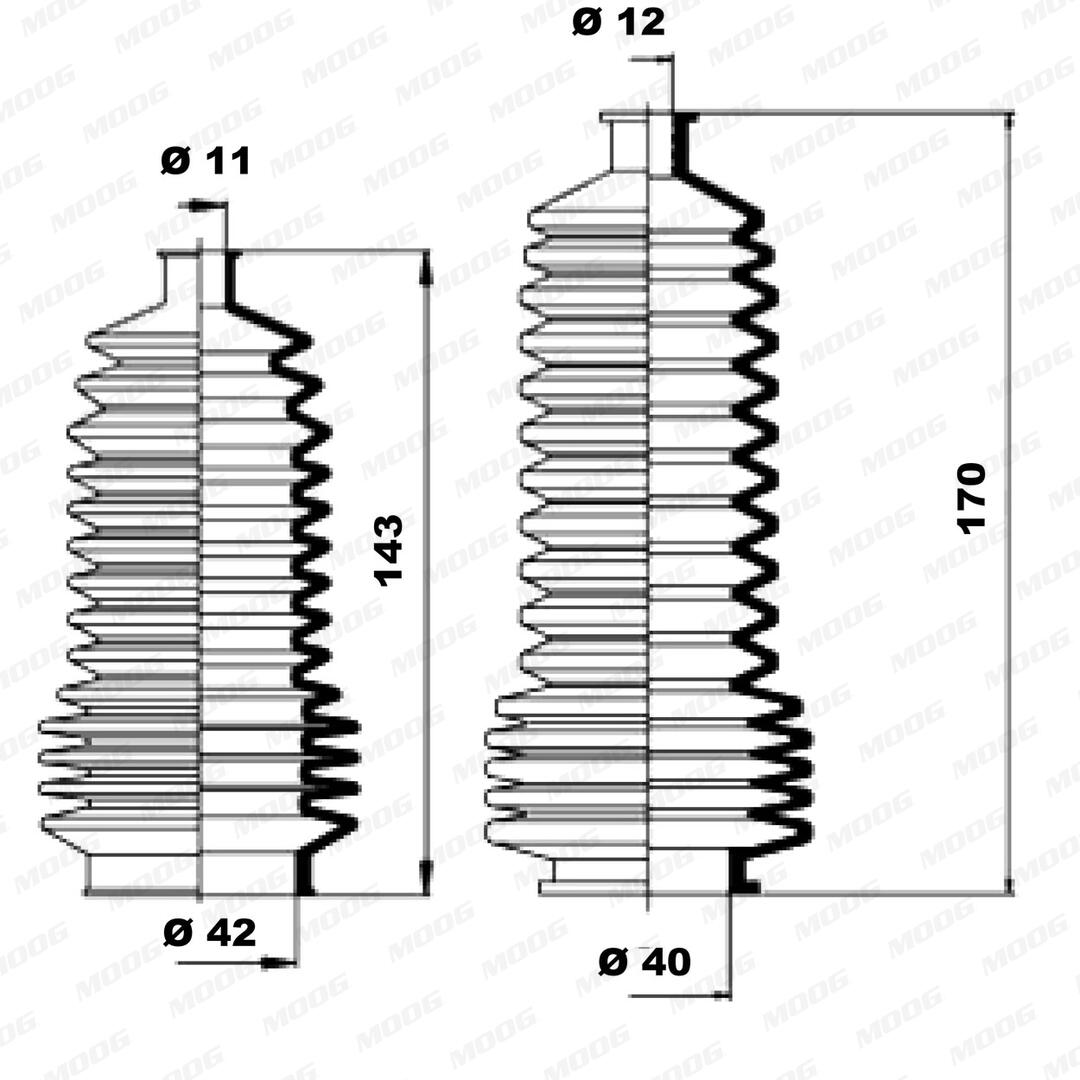 MOOG Faltenbalgsatz, Lenkung k150157 für RENAULT