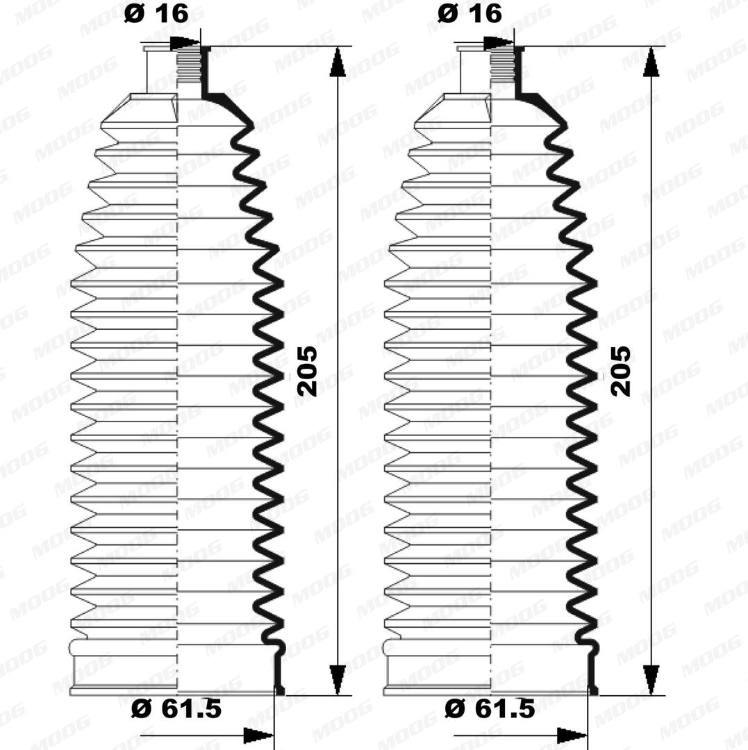 MOOG Faltenbalgsatz, Lenkung k150241 für VW
