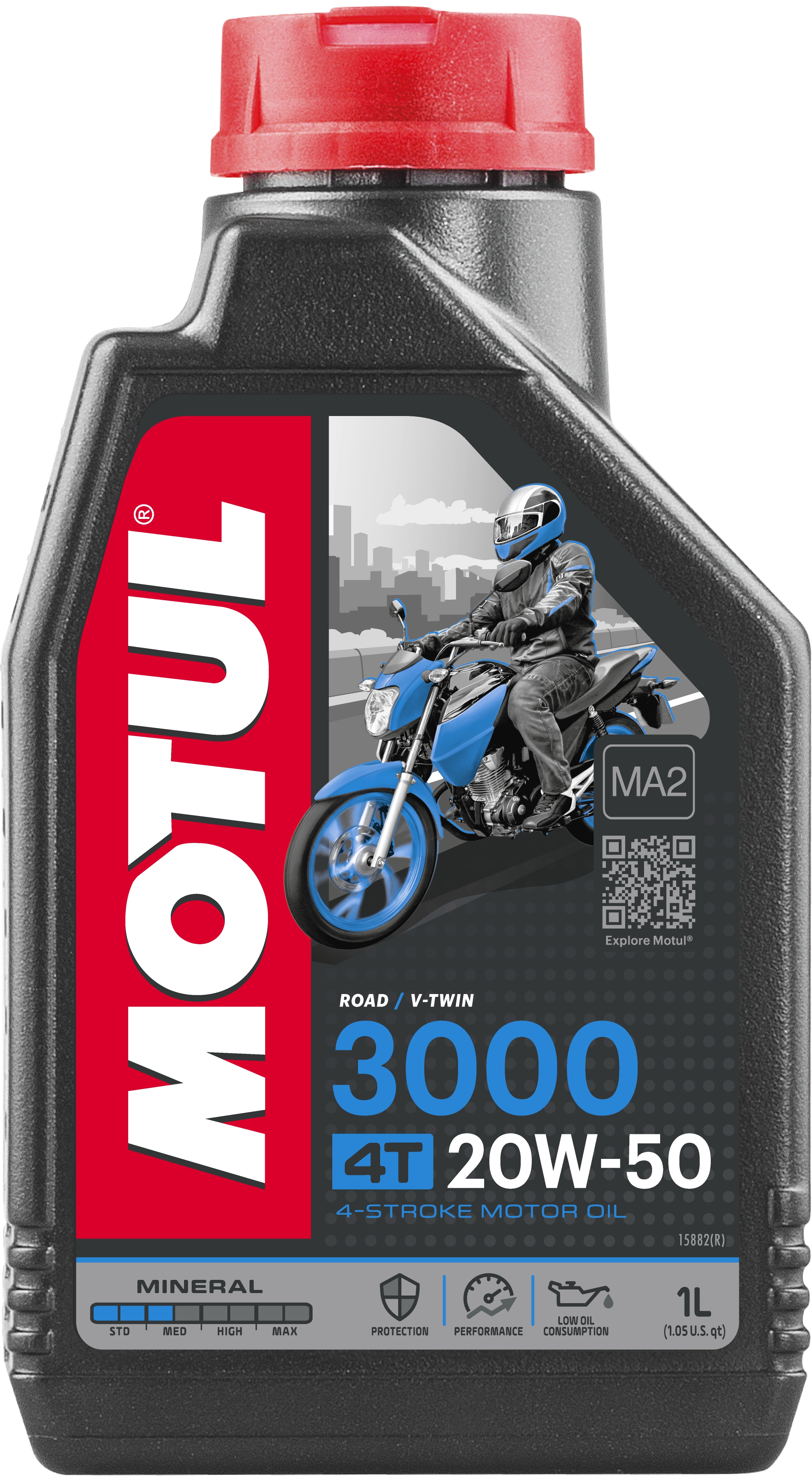 MOTUL Motoröl 3000 20W-50 4T [1L] 107318 1l