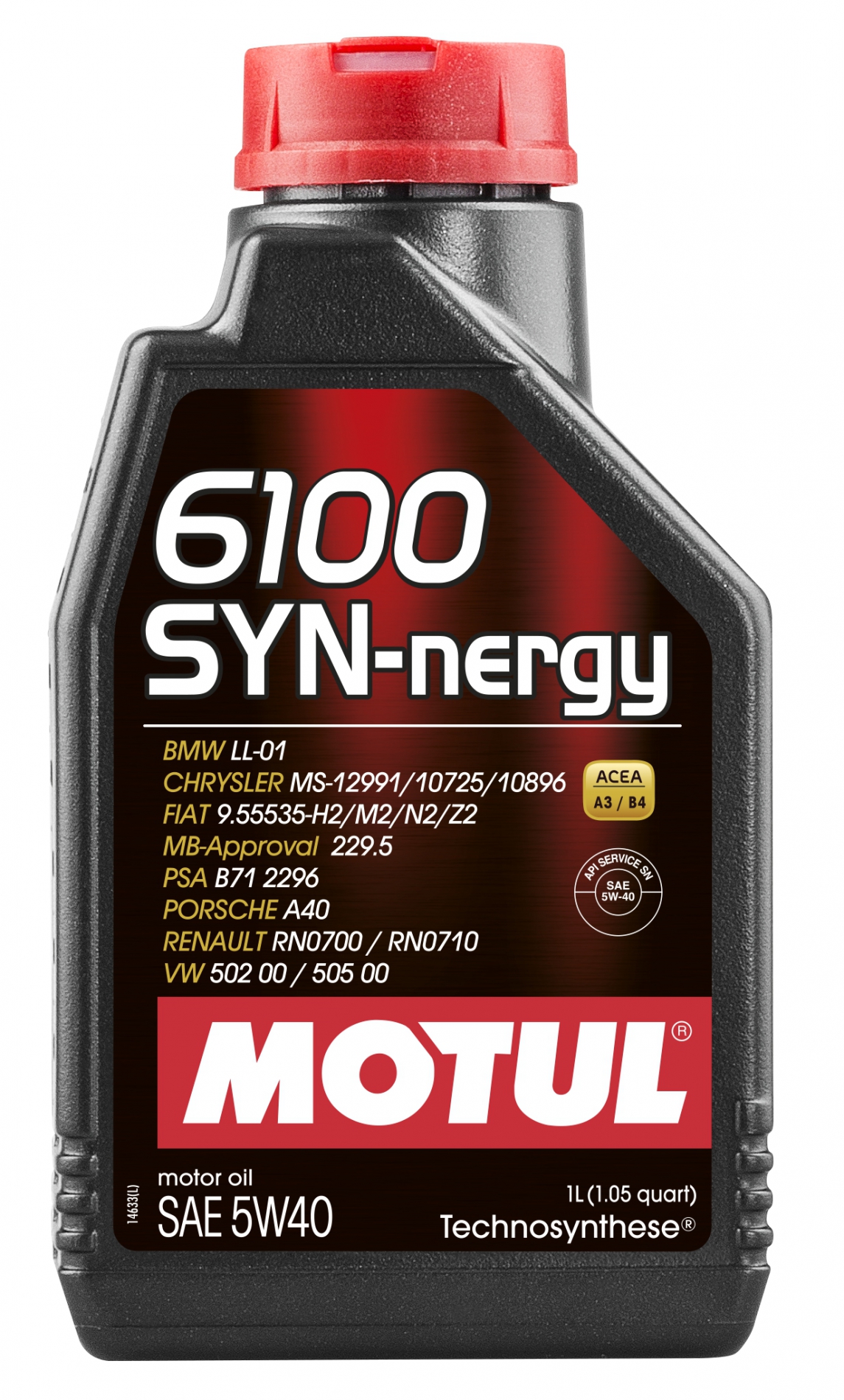 MOTUL Motoröl 6100 SYN-NERGY SPEC 5W-40 [1L] 112925 1l für VW Fiat Citroën/Peugeot RENAULT