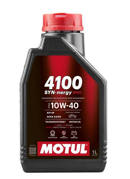 MOTUL Motoröl 4100 SYN-NERGY SPEC 10W-40 [1L] 112890 1l für VW RENAULT Citroën/Peugeot