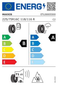 Maxxis Winterreifen "225/75 R16C 118/116R - Vansmart Snow WL2", Art.-Nr. 42513985