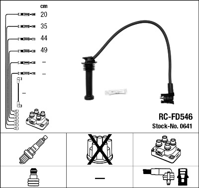 NGK Zündleitungssatz 0641 für Ford