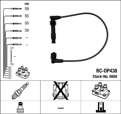 NGK Zündleitungssatz 0808 für Opel