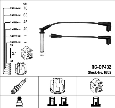 NGK Zündleitungssatz 0802 für Opel GM