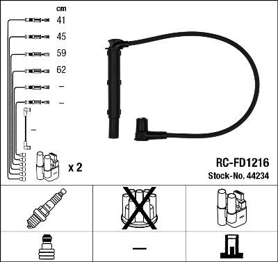NGK Zündleitungssatz 44234 für Ford