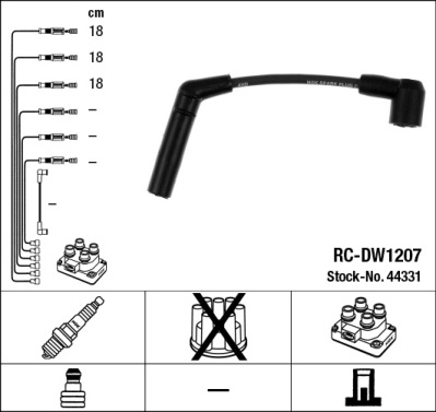 NGK Zündleitungssatz 44331 für DAEWOO