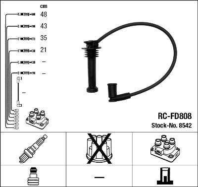 NGK Zündleitungssatz 8542 für Ford