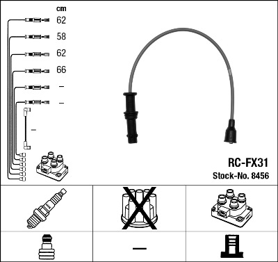 NGK Zündleitungssatz 8456 für Subaru