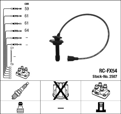 NGK Zündleitungssatz 2507 für Subaru