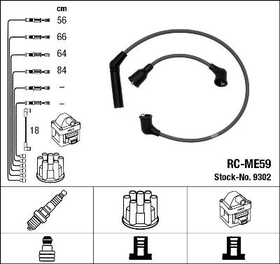 NGK Zündleitungssatz 9302 für MITSUBISHI