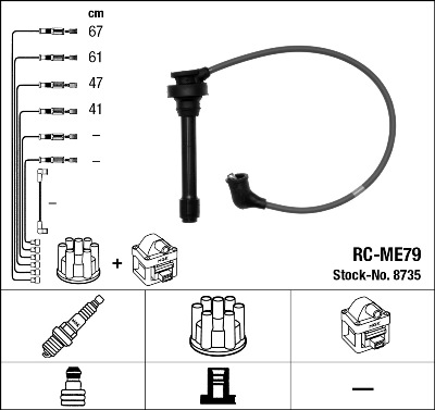 NGK Zündleitungssatz 8735 für MITSUBISHI