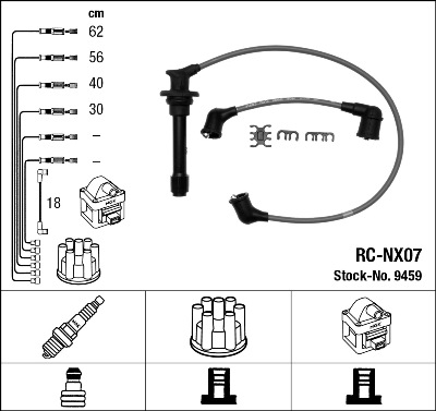 NGK Zündleitungssatz 9459 für INFINITI NISSAN