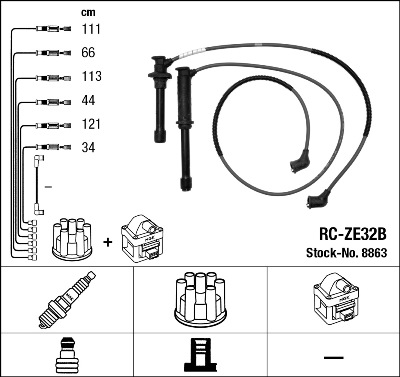 NGK Zündleitungssatz 8863 für MAZDA
