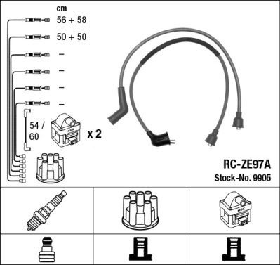 NGK Zündleitungssatz 9905 für MAZDA