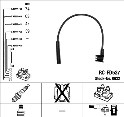 NGK Zündleitungssatz 0632 für Ford