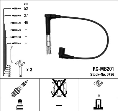 NGK Zündleitungssatz 0736