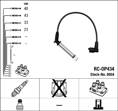 NGK Zündleitungssatz 0804 für Opel GM