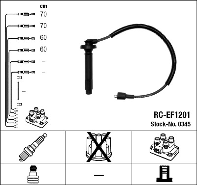NGK Zündleitungssatz 0345 für Subaru