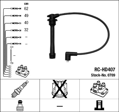 NGK Zündleitungssatz 0709 für KIA