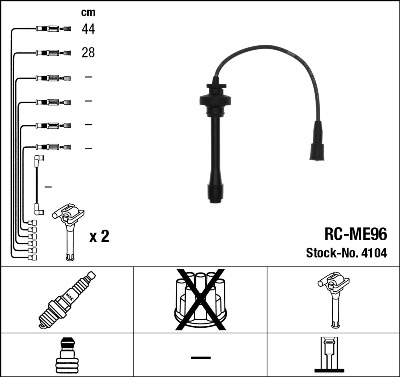 NGK Zündleitungssatz 4104 für MITSUBISHI