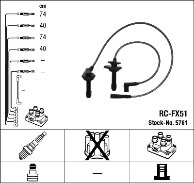 NGK Zündleitungssatz 5761 für Subaru
