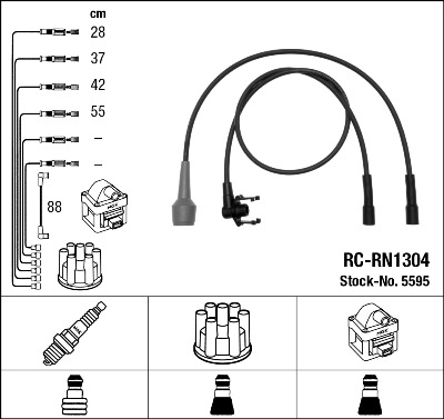 NGK Zündleitungssatz 5595 für RENAULT