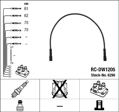 NGK Zündleitungssatz 6296 für FSO
