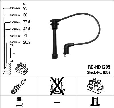 NGK Zündleitungssatz 6302 für KIA