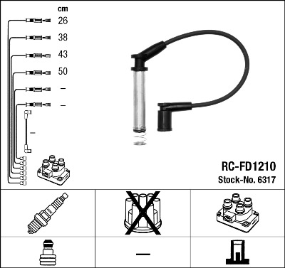 NGK Zündleitungssatz 6317 für Ford