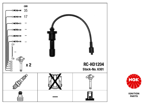 NGK Zündleitungssatz 6301 für KIA