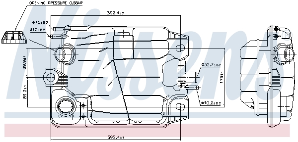 NISSENS Ausgleichsbehälter, Kühlmittel 996041 für Iveco