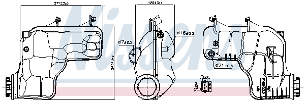 NISSENS Ausgleichsbehälter, Kühlmittel 996166 für LAND ROVER