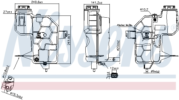 NISSENS Ausgleichsbehälter, Kühlmittel 996242 für LAND ROVER
