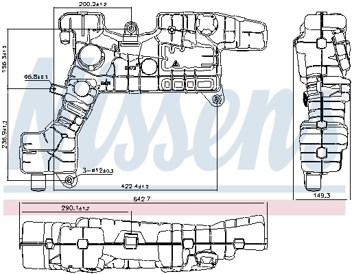 NISSENS Ausgleichsbehälter, Kühlmittel 996071 für DAF Volvo RENAULT TRUCKS