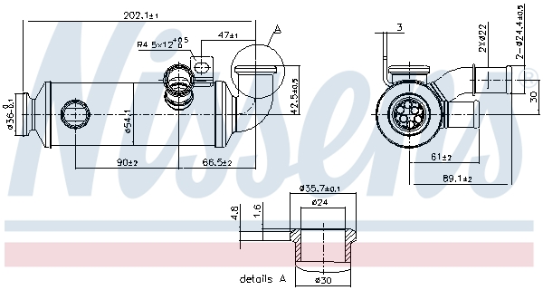 NISSENS Kühler, Abgasrückführung 989274 für Peugeot Ford Volvo MAZDA MINI